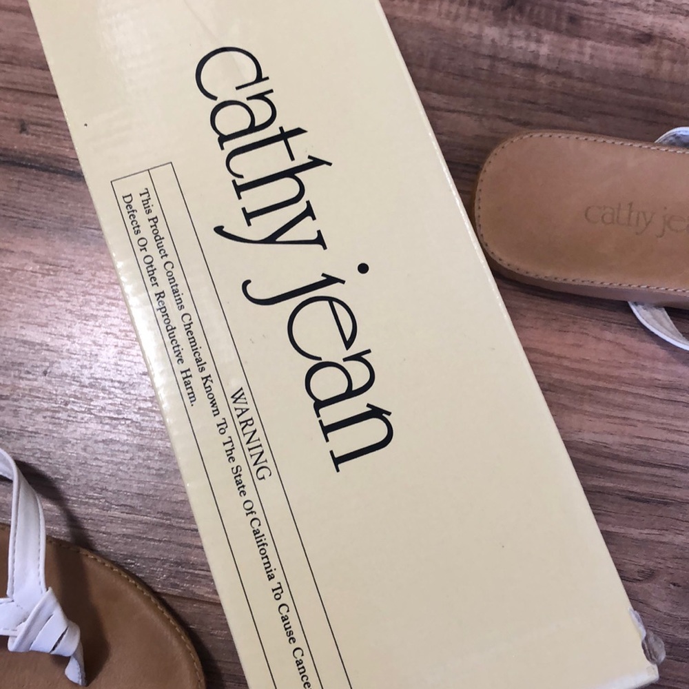 Cathy Jean white sandals